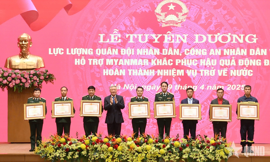 Tuyên dương Lực lượng tham gia cứu trợ thảm họa động đất tại Myanmar